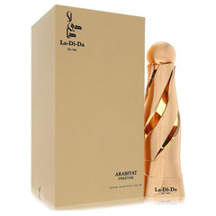 Arabi yat Prestige La Di Da EDP bottle on a vanity, ideal for elegant evenings.