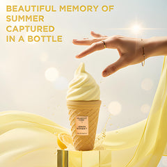 Arabiyat Sugar Lemon Sorbet bottle on vanity with sunshine glow for mornings.
