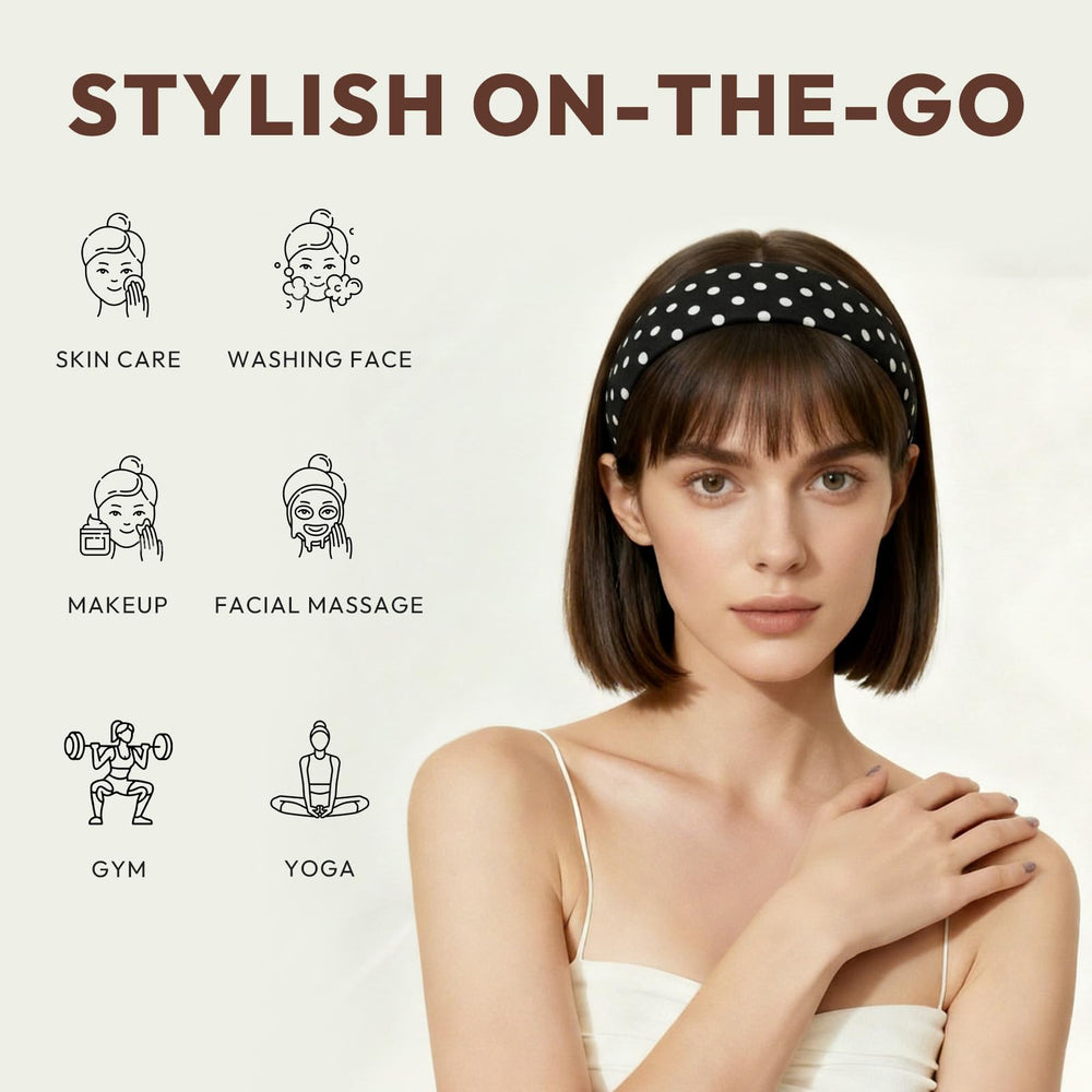 Aranya headbands studded set provides subtle glam for fitness and errands.