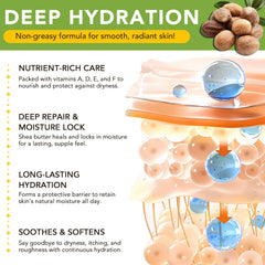 Arbcrn shea butter on face for radiant nourishment and softness.
