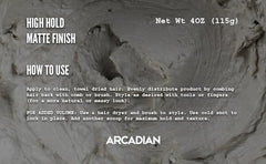 Arcadian Grooming Clay Pomade being applied for textured look at home.
