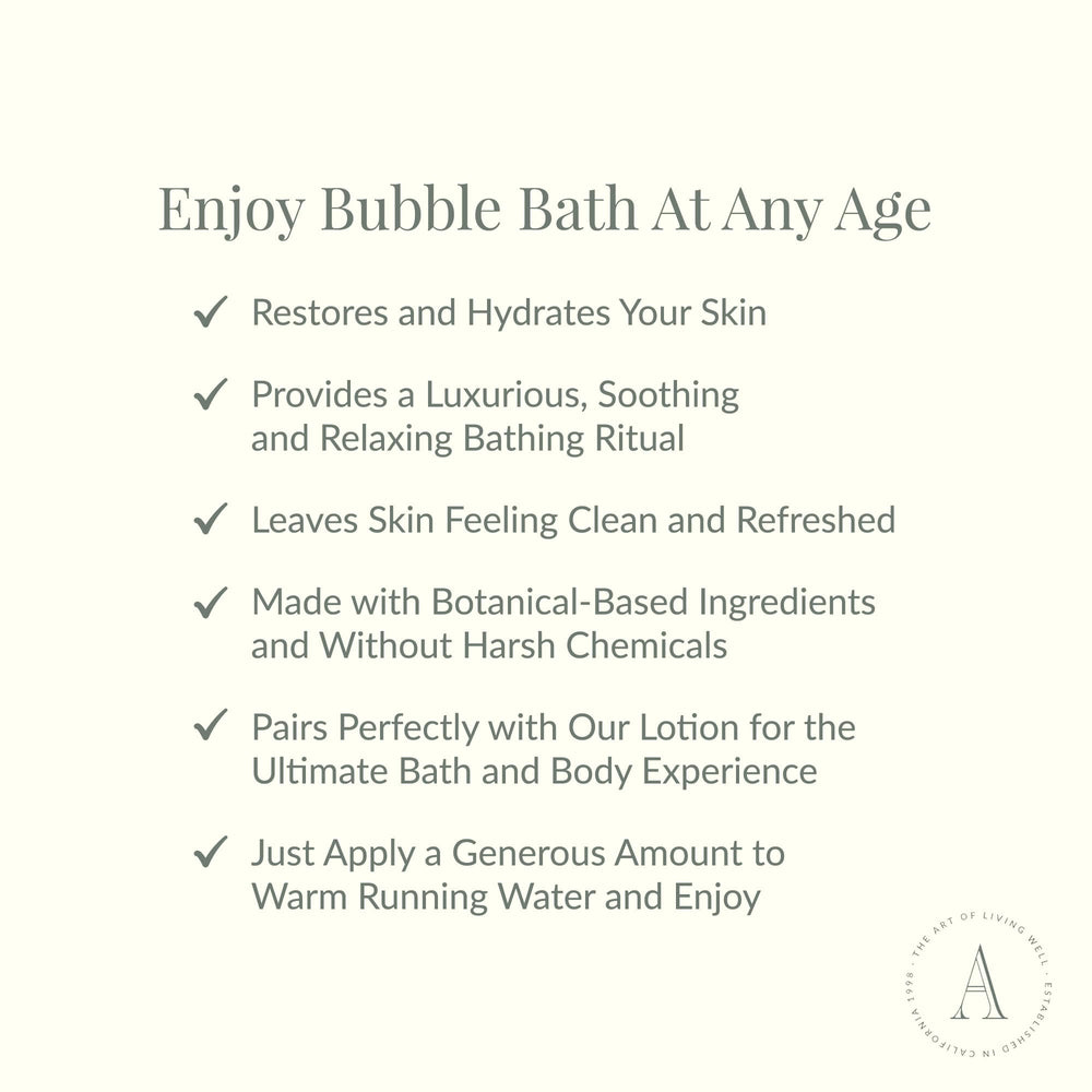 Archipelago Botanicals Bath Bubbles closeup highlighting rich foam and calm ambiance.