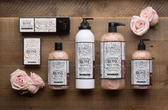 Creamy texture of Archipelago Charcoal Rose Lotion gliding onto skin for quick hydration