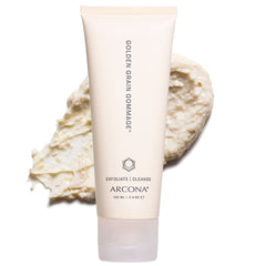 ARCONA Golden Grain Gommage jar front view highlighting exfoliation readiness