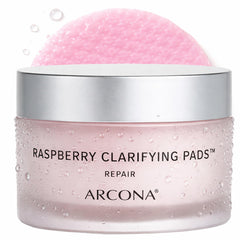 ARCONA Raspberry Clarifying Pads boxed packaging for convenient daily cleansing
