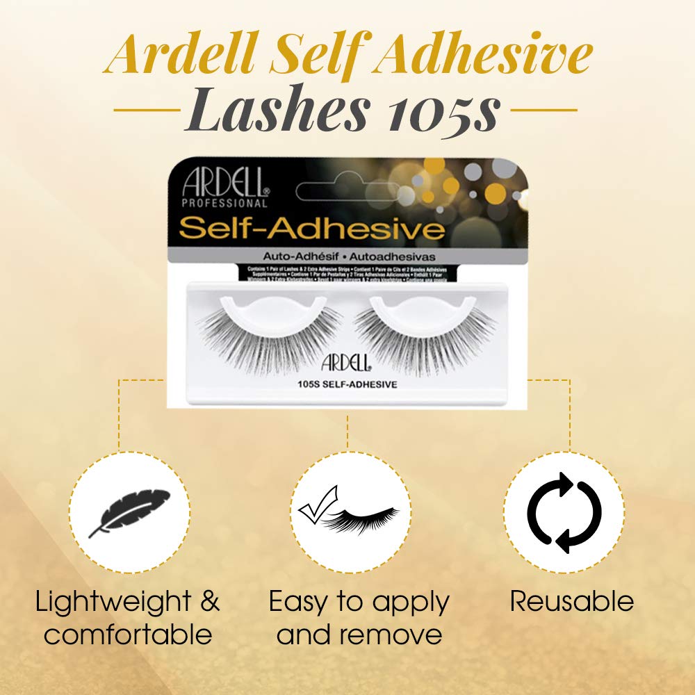 Ardell 105S lashes on eye display natural volume and flutter.
