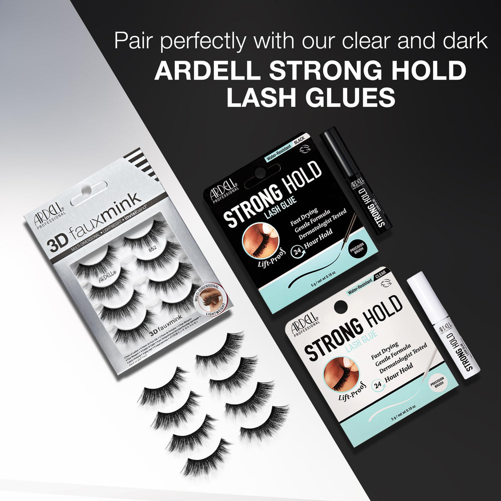 Ardell 3D Faux Mink 852 lashes in a four-pair pack ready to use.