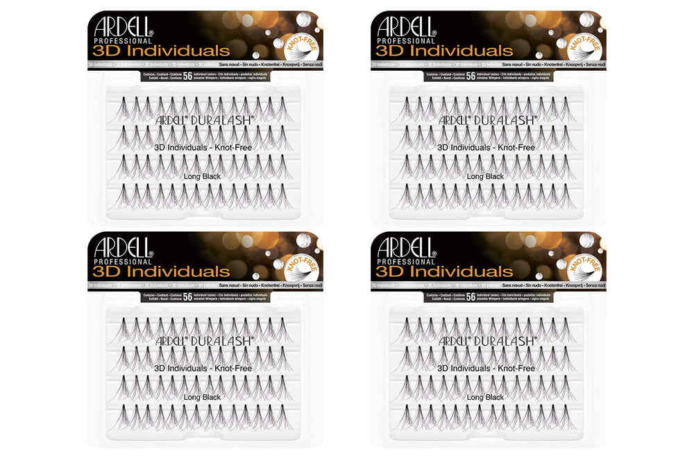 Ardell 3D Individual Lashes Long Black flared design close-up for fuller eyes