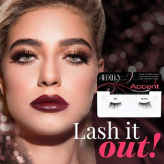 Ardell Accent Half Lashes 305 flared cat-eye for subtle feline glamour.
