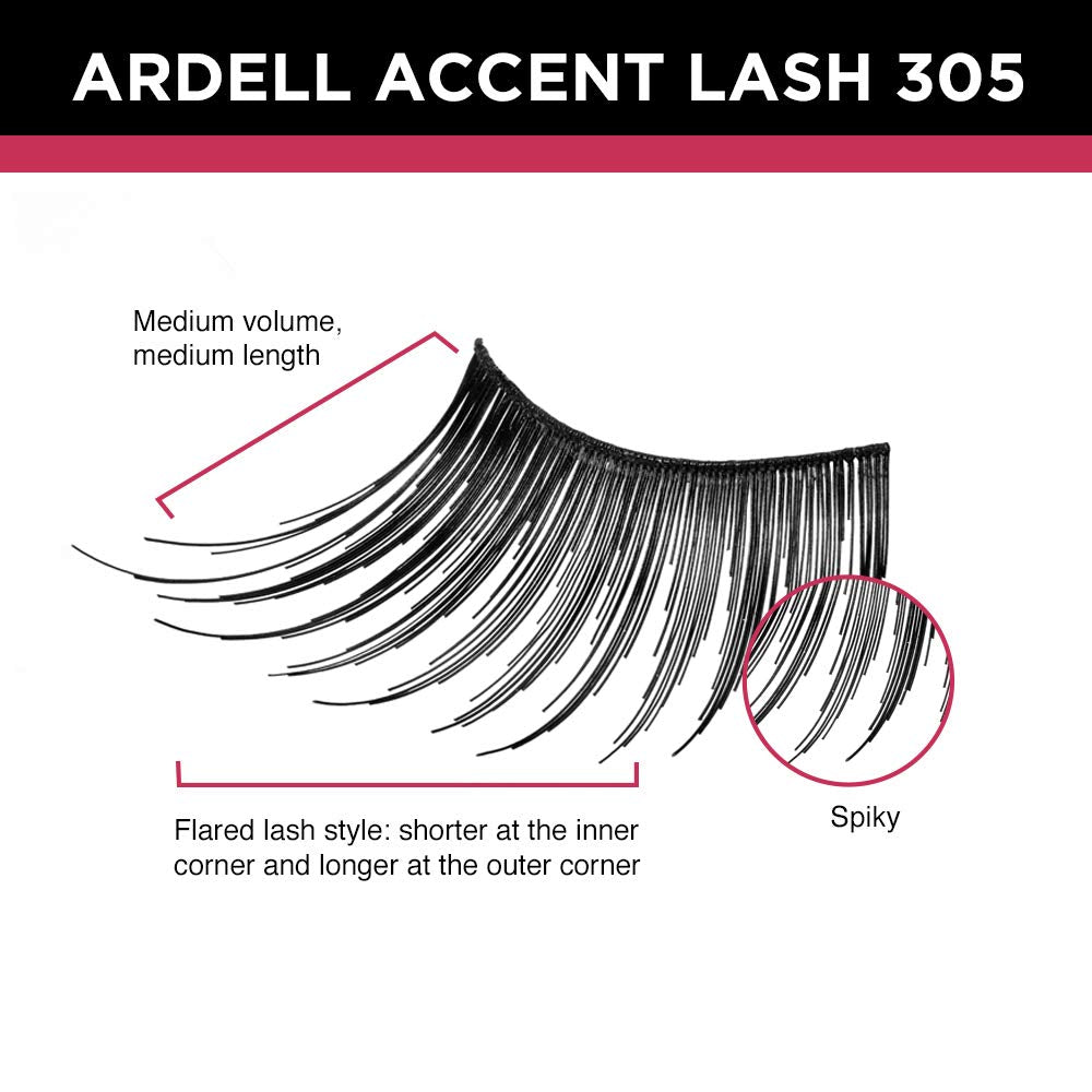 Ardell Accent Half Lashes 305 medium volume adds gentle drama at the edges.