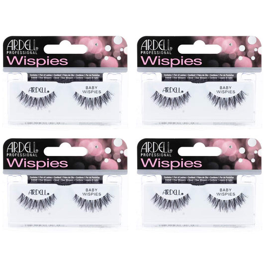 Ardell Baby Wispies 4-pack in Black for natural daytime fullness.