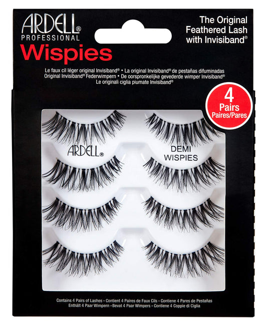 Ardell Demi Wispies multipack four pairs for natural everyday lash look.