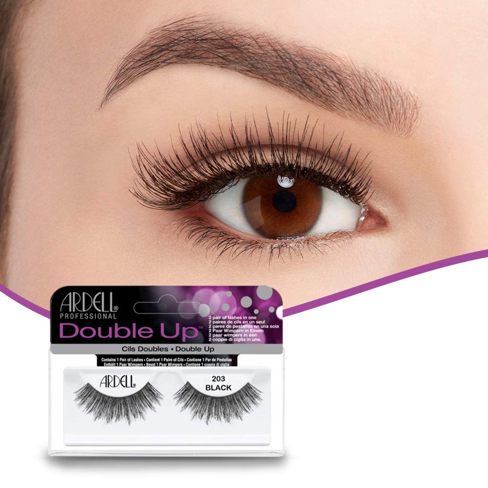 Ardell Double Up 203 Black lightweight lashes for comfortable wear