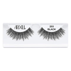 Ardell Double Up 203 Black rounded-flare lashes with center elongation