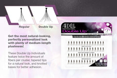 Ardell knotted feathered lashes medium black close-up highlights natural, comfortable wear.