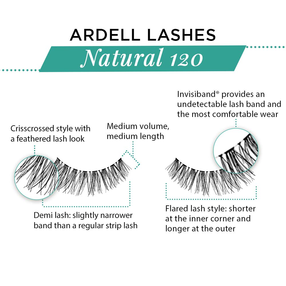 Ardell Natural Lashes 120 Black reusable lashes for multiple occasions.