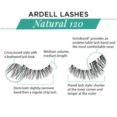 Ardell Natural Lashes 120 Black reusable lashes for multiple occasions.