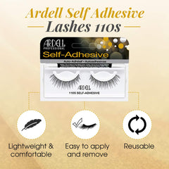 Ardell natural-looking strip lashes closeup showing seamless blend with real lashes.