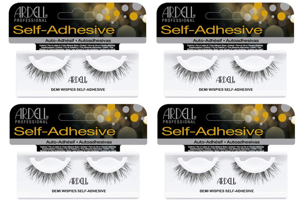 Ardell Self-Adhesive four-pack Demi Wispies in box for easy on-the-go glam.