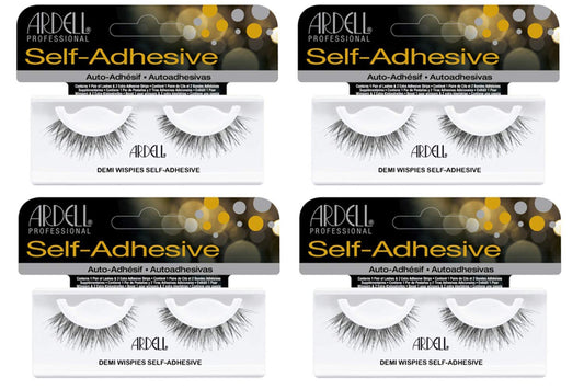 Ardell Self-Adhesive four-pack Demi Wispies in box for easy on-the-go glam.
