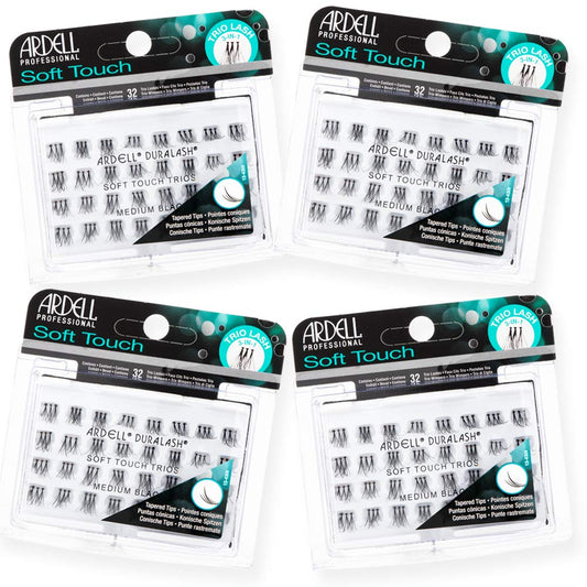 Ardell Soft Touch Trios Medium Individuals in Black with Invisiband close-up for seamless blend