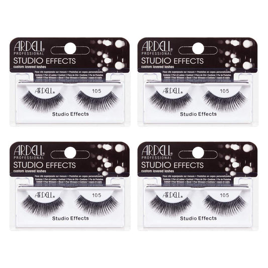 Ardell Studio Effects 105 layered lashes for full flutter and reusable wear.