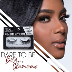 Ardell Studio Effects 231 eye-opening look pairs with makeup for drama.