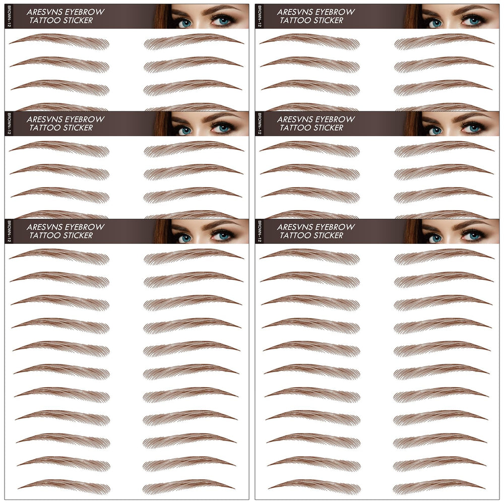 Aresvns Tattoo Eyebrow 66 Pairs packaging shows the full kit for quick brow styling.