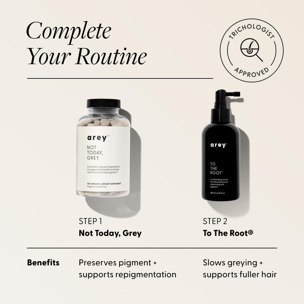 Vegan, gluten-free, cruelty-free labeling on Arey To The Root serum.