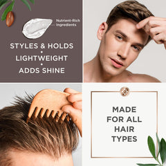 Long-lasting style with Argan Magic pomade, no stiffness.