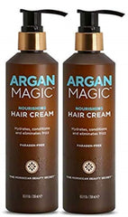 Argan Magic Nourishing Hair Cream bottle with argan oil for deep hydration.