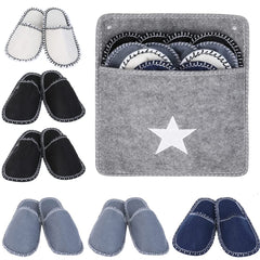 ariarly fleece felt guest slippers pack front view for hotel rooms.