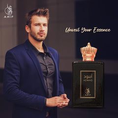 ARIF Aswad base notes of sandalwood and vanilla for warm lasting aura