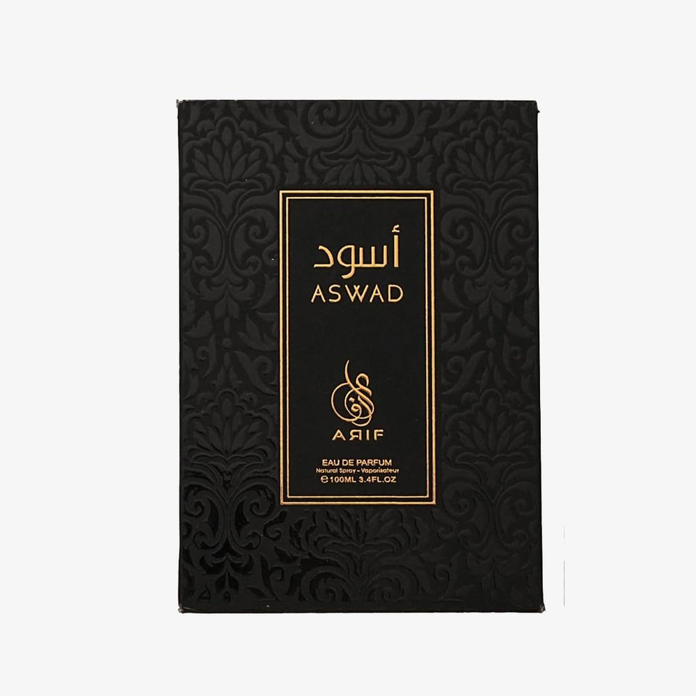 ARIF Aswad in-store display with elegant marketing presentation