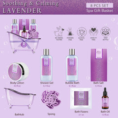 ArioseMonde lavender body lotion in the bath set for hydrating skin after bath.
