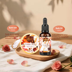 ArioseMonde Fresh Rose Spa Gift Set bath bombs create soothing fizz.