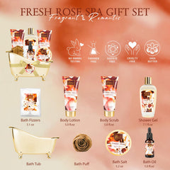 ArioseMonde Fresh Rose Spa Gift Set shower gel for a luxurious cleanse.