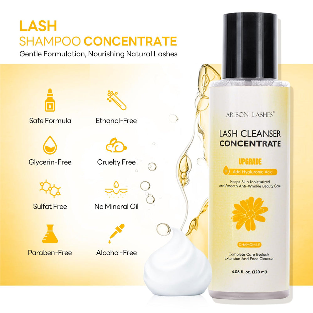 ARISON LASHES concentrate 60ml bottle with clear pour top for mess-free preparation.