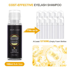 ARISON LASHES clean lash close-up shows safe formula for extensions and natural lashes.