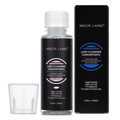 ARISON LASHES eyelash cleanser bottle pour for gentle extension care.