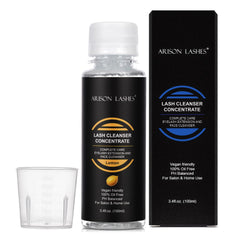 ARISON LASHES eyelash cleanser concentrate bottle pour for gentle daily cleaning of lash extensions.
