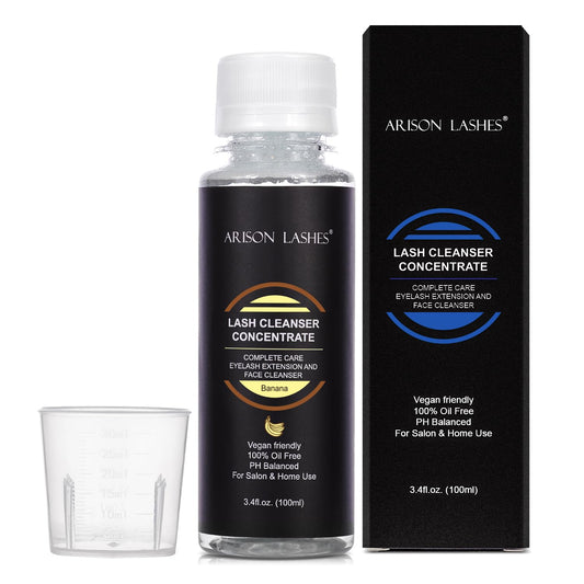 ARISON LASHES eyelash cleanser concentrate bottle for at-home daily lash care.