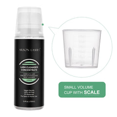 ARISON LASHES foamy lather shows effective debris removal from lash lines.