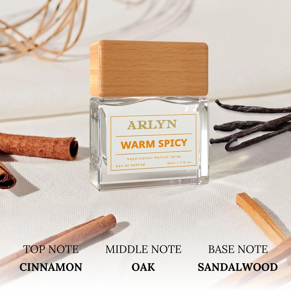 ARLYN Warm Spicy EDP ingredients label, vegan and clean formula.