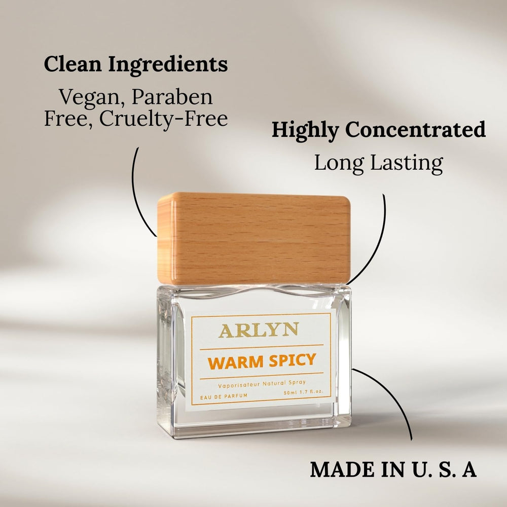 ARLYN Warm Spicy EDP on wrist, great for daily wear.