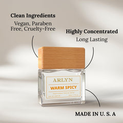 ARLYN Warm Spicy EDP on wrist, great for daily wear.