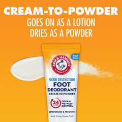 Arm & Hammer feet in shoes look dry and refreshed all day.