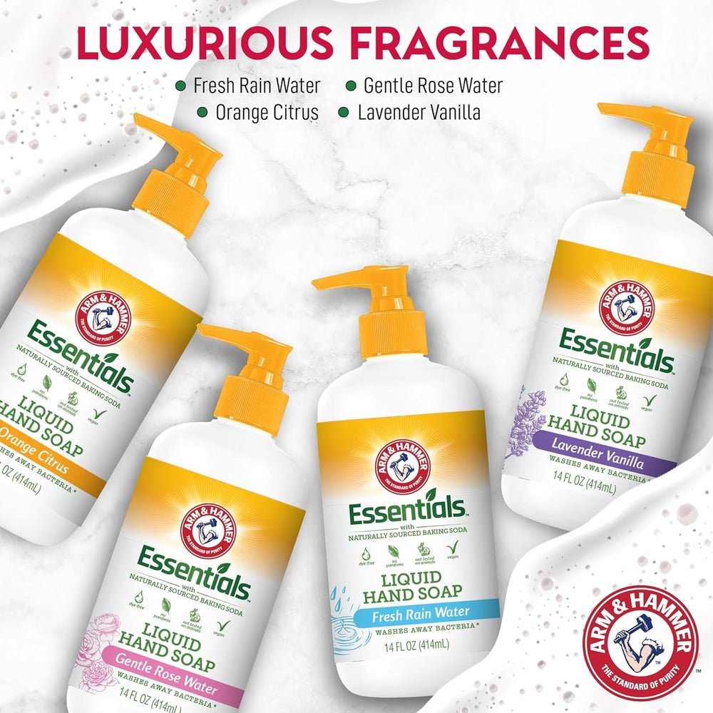 Arm & Hammer hand soap lathers richly for thorough cleansing without drying skin.