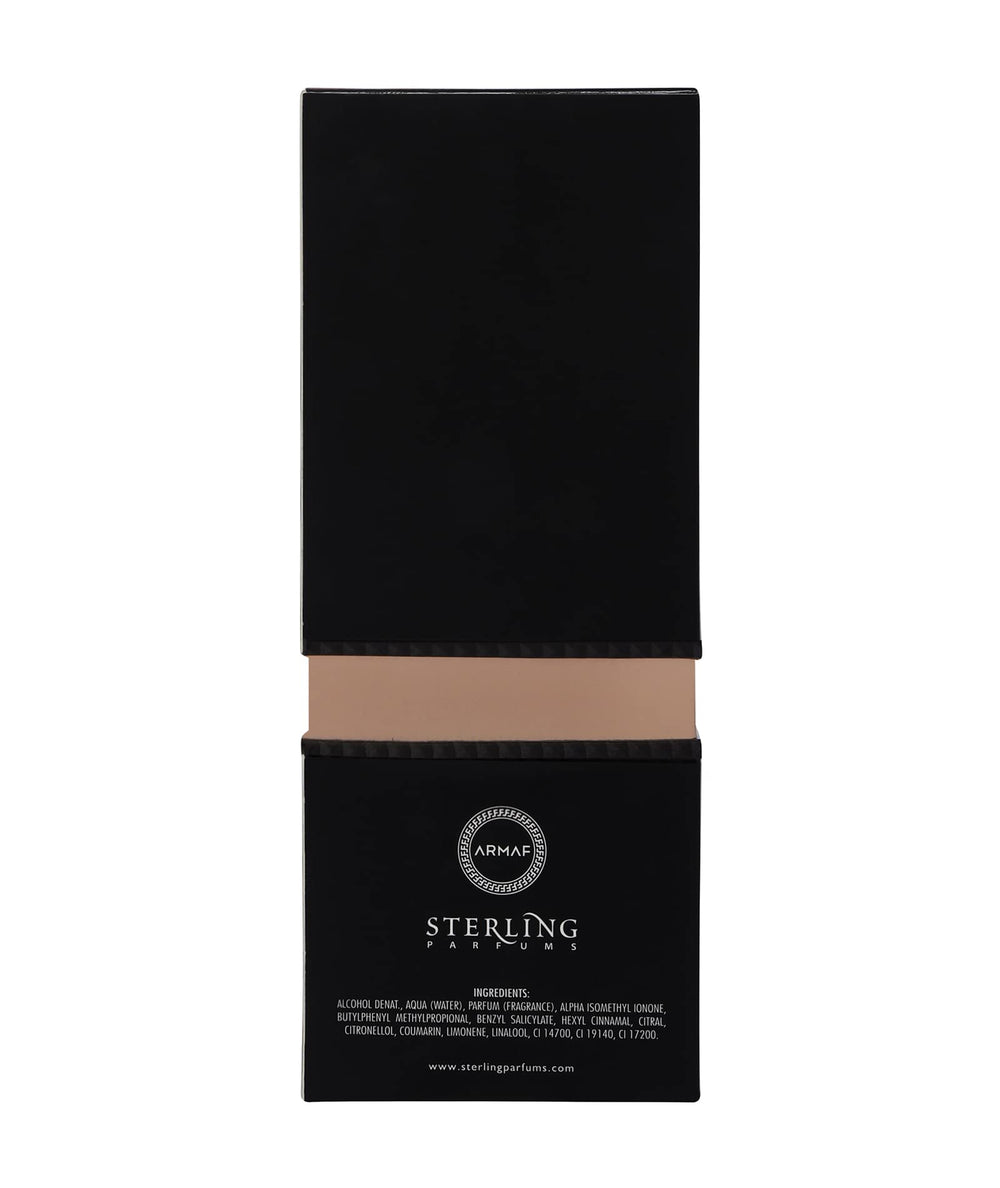 Armaf Beau Elegant packaging with gold accents on display