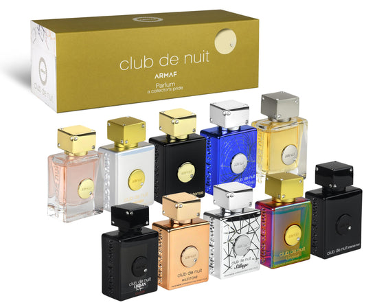 Armaf Club de Nuit Parfum Mini Set box display, gift-ready elegance.
